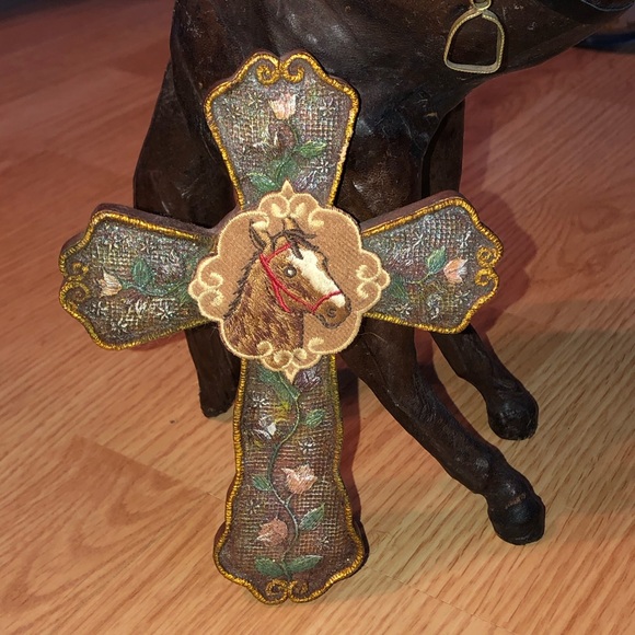HORSE CROSS wall home decor western Christian - Picture 3 of 5